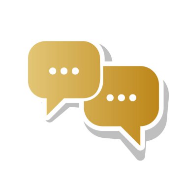 Konuşma işareti kabarcıklar. Vektör. Degrade simge beyaz con ile