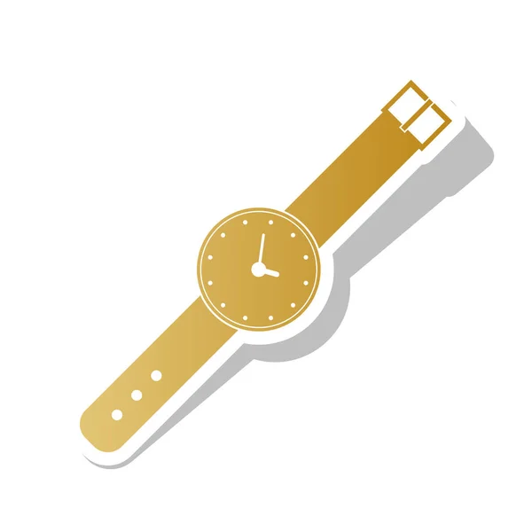 Signo de reloj ilustración. Vector. Icono de degradado dorado con blanco — Archivo Imágenes Vectoriales