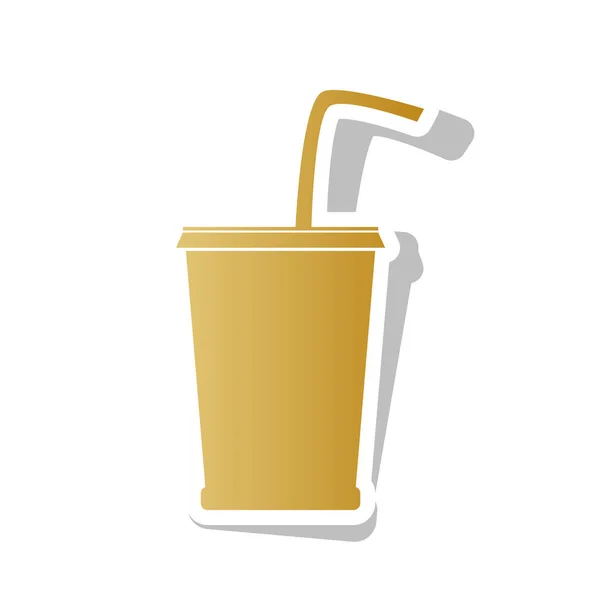 Trinkzeichen-Illustration. Vektor. goldenes Gradienten-Symbol mit Weiß — Stockvektor