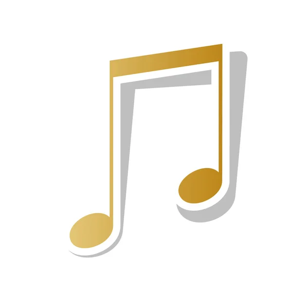 Illustrazione segno musicale. Vettore. Icona del gradiente dorato con bianco — Vettoriale Stock
