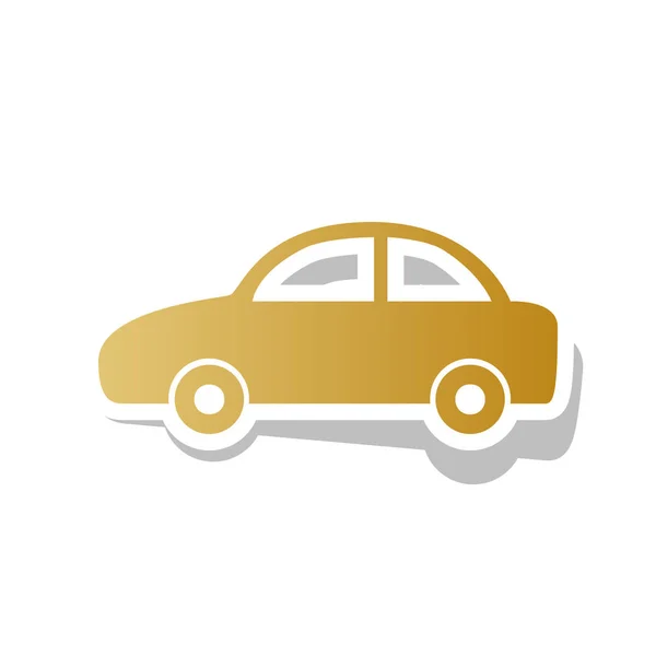 Ilustração do sinal do carro. Vector. Ícone de gradiente dourado com c branco — Vetor de Stock