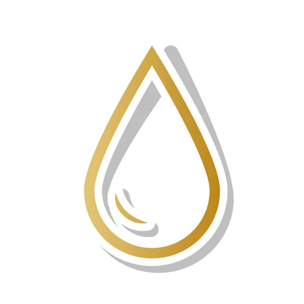 Wassertropfen. Vektor. goldenes Gradienten-Symbol mit weißem Punkt — Stockvektor