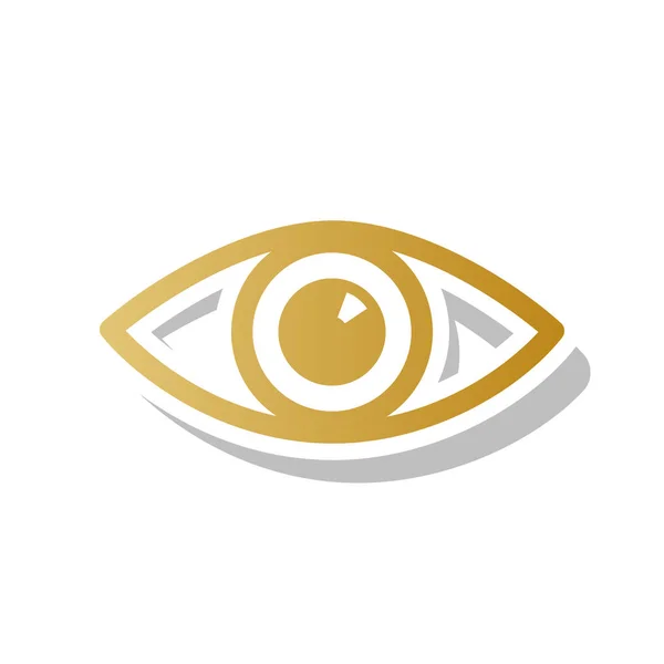 Ilustração do sinal ocular. Vector. Ícone de gradiente dourado com c branco — Vetor de Stock