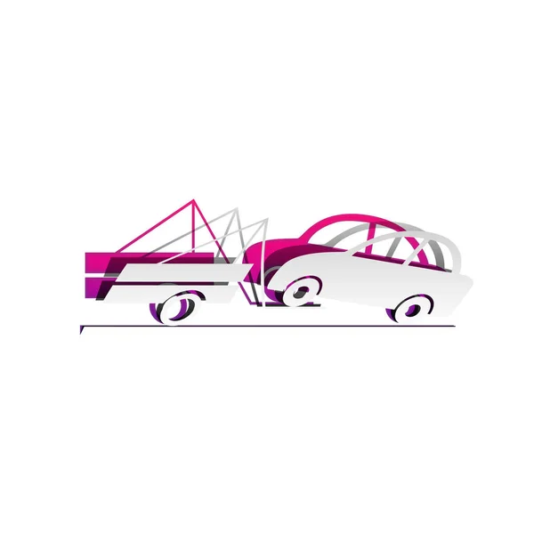 Tow truck jele. Vektor. Levehető papír-val árnyék: underlyi — Stock Vector