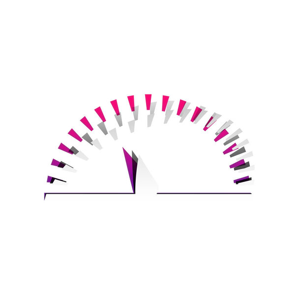 Speedometer sign illustration. Vector. Detachable paper with sha