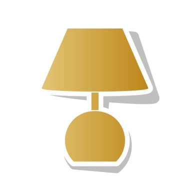 Lamba işareti illüstrasyon. Vektör. Beyaz altın gradyan simgesi 