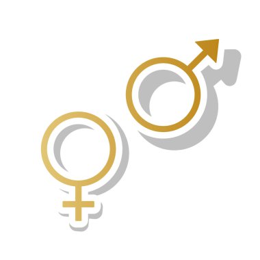 Seks sembolü işareti. Vektör. Degrade simge beyaz dağılımı ile