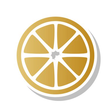 Limon meyve işareti. Vektör. Degrade simge beyaz conto ile