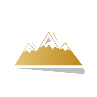 Dağ işareti illüstrasyon. Vektör. Degrade simge wh ile