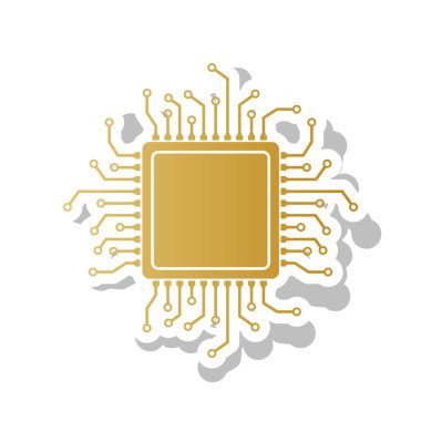 CPU mikroişlemci illüstrasyon. Vektör. Degrade simge wi