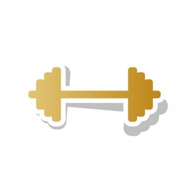 Dumbbell işareti weights. Vektör. Degrade simge beyaz c ile