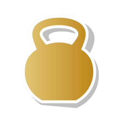 Fitness Dumbbell işareti. Vektör. Degrade simge beyaz c ile