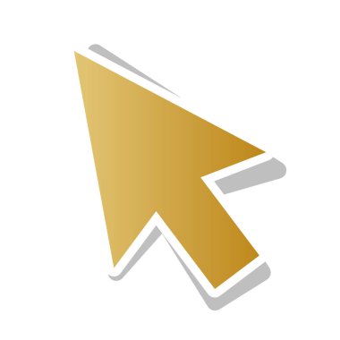 Ok işareti illüstrasyon. Vektör. Beyaz altın gradyan simgesi