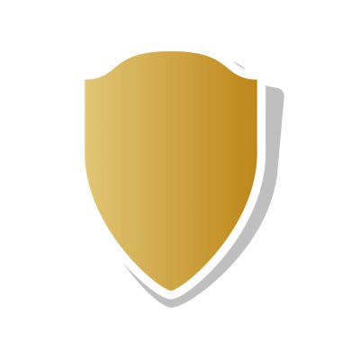 Kalkan işareti illüstrasyon. Vektör. Whit ile altın gradyan simgesi