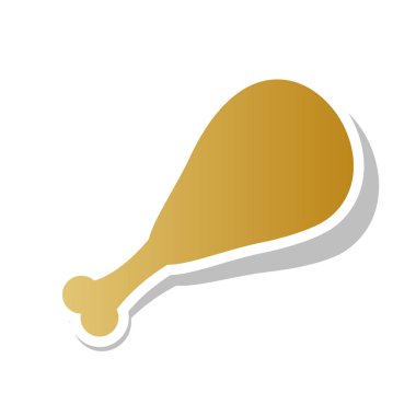 Tavuk bacağı işareti. Vektör. Degrade simge beyaz contou ile