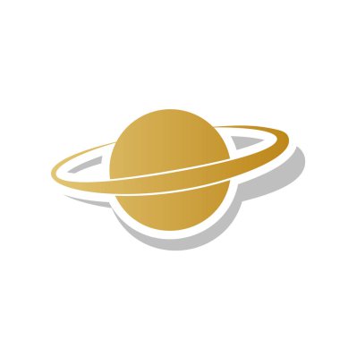 Gezegen yer işareti. Vektör. Degrade simge beyaz co ile