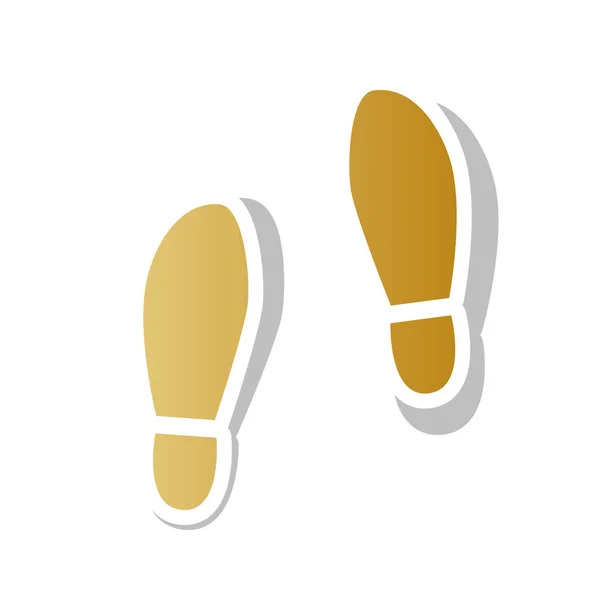 Imprint soles shoes sign. Vector. Golden gradient icon with whit — Stock Vector