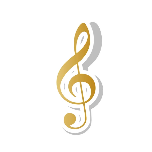 Μουσική βιολί clef σημάδι. G-clef. Σολ. Διάνυσμα. Χρυσή grad — Διανυσματικό Αρχείο
