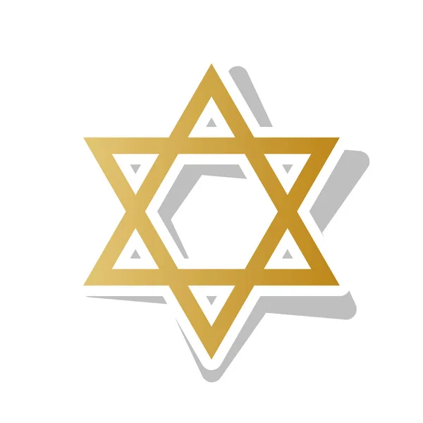 Bouclier Magen David Star. Symbole d'Israël. Vecteur. Gradie dorée — Image vectorielle