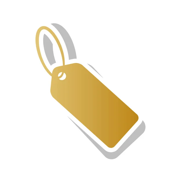 Ilustração do sinal da etiqueta. Vector. Ícone de gradiente dourado com c branco — Vetor de Stock