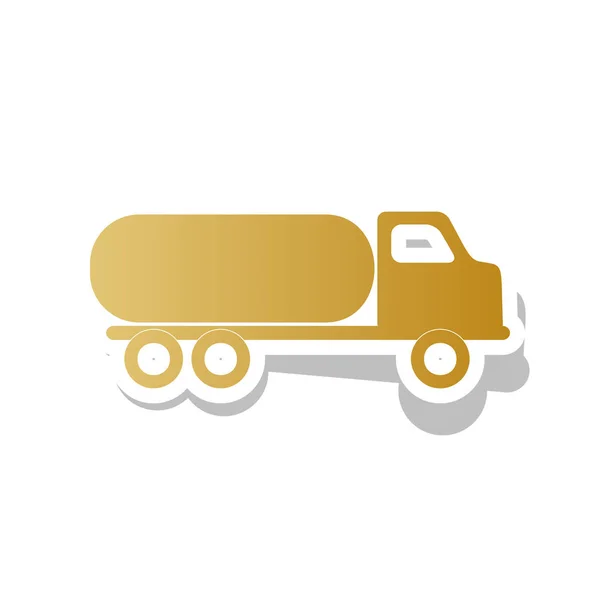 Auto transportiert Schild. Vektor. goldenes Gradienten-Symbol mit weißem Kon — Stockvektor