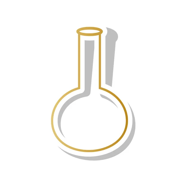 管。实验室玻璃标牌。向量。带 w 的金色渐变图标 — 图库矢量图片