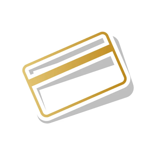 Tarjeta de crédito para descargar. Vector. Icono de gradiente dorado wi — Vector de stock