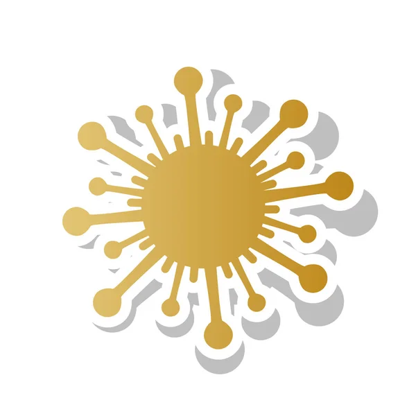 Ilustración de signos de virus. Vector. Icono de degradado dorado con blanco — Vector de stock