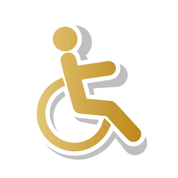 Disabled sign illustration. Vector. Golden gradient icon with wh — Stock Vector