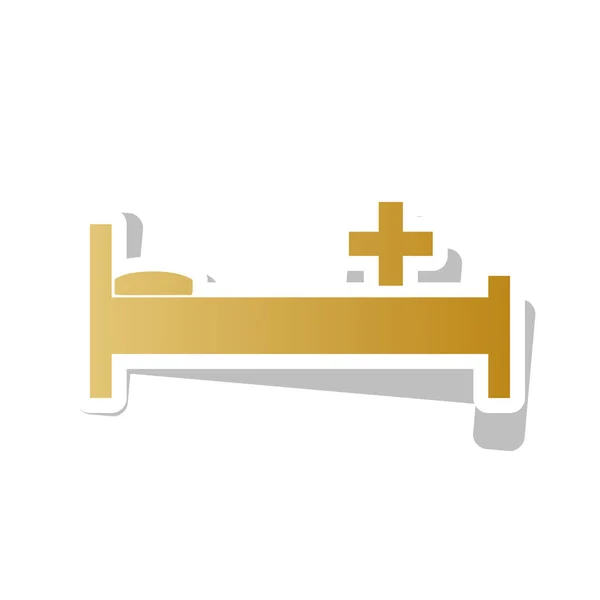 Sjukhus tecken illustration. Vektor. Gyllene gradient ikonen med wh — Stock vektor