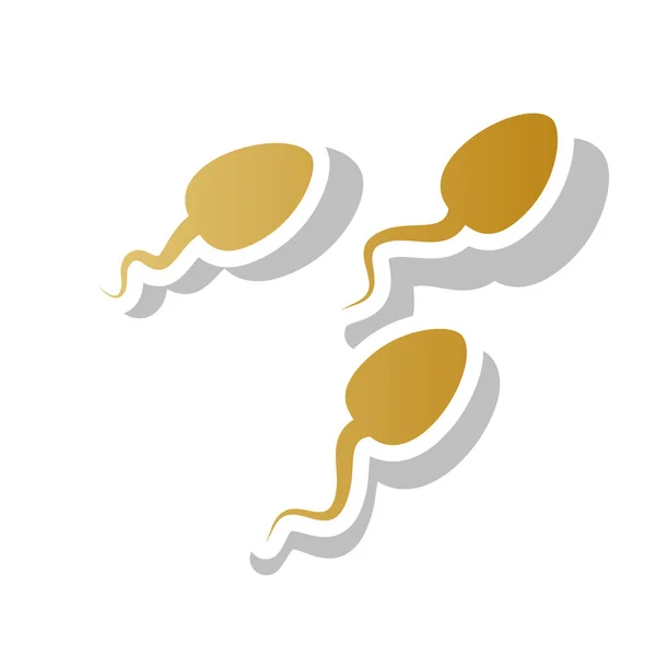 Ilustração do sinal do esperma. Vector. Ícone de gradiente dourado com whit —  Vetores de Stock