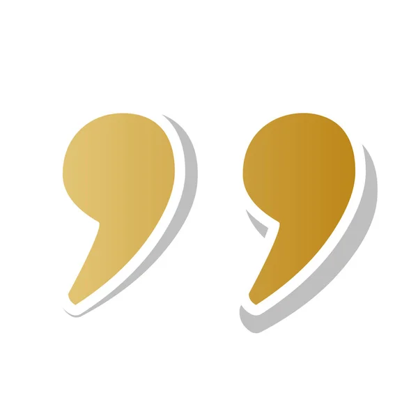 Illustration de signe de citation. Vecteur. Icône de dégradé doré avec blanc — Image vectorielle