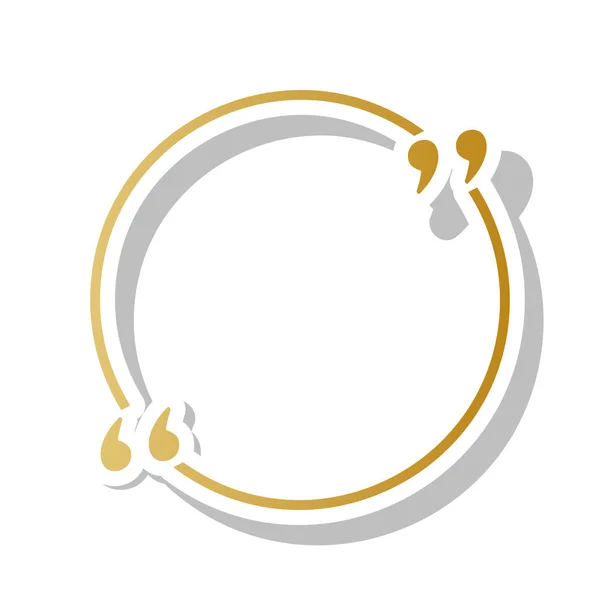 Signo de texto. Vector. Icono de degradado dorado con contorno blanco — Vector de stock