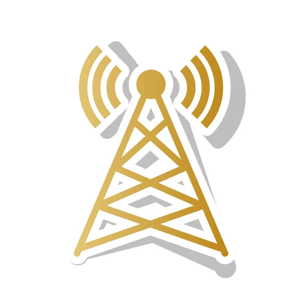 Antennenzeichenillustration. Vektor. goldenes Gradienten-Symbol mit whi — Stockvektor