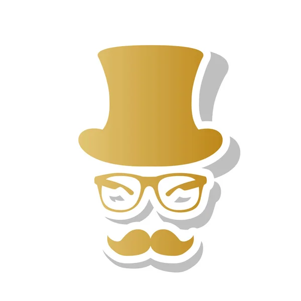 Diseño de accesorios Hipster. Vector. Icono de gradiente dorado con wh — Vector de stock