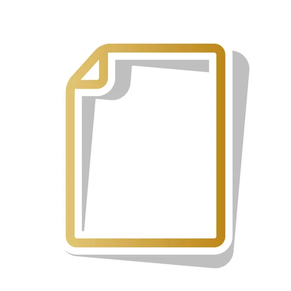 Ilustración vertical del signo de documento. Vector. Gradiente dorado ico — Archivo Imágenes Vectoriales