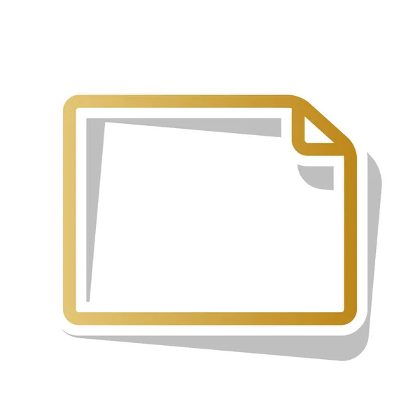 Ilustración horizontal del signo de documento. Vector. Gradiente dorado i — Archivo Imágenes Vectoriales