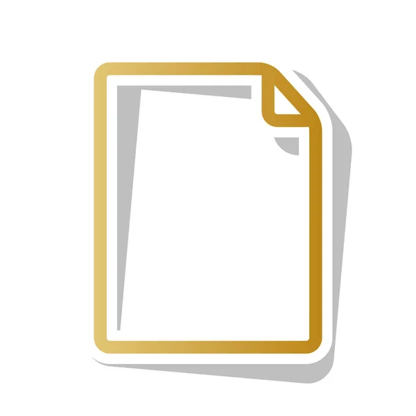 Ilustración vertical del signo de documento. Vector. Gradiente dorado ico — Archivo Imágenes Vectoriales