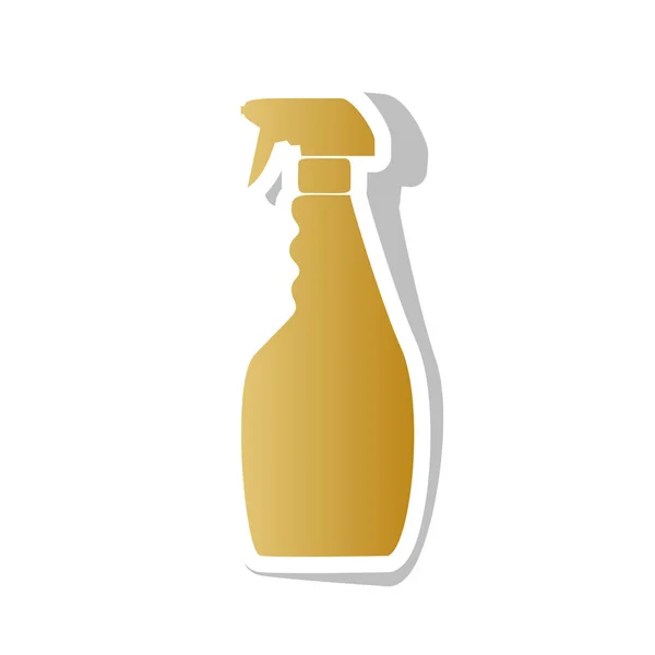 Botella de plástico para limpiar. Vector. Gradiente dorado icono con w — Archivo Imágenes Vectoriales