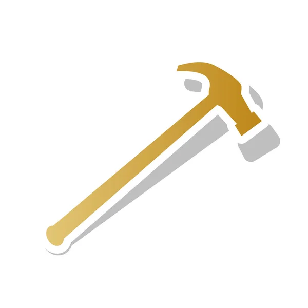 Sah einfaches Symbol. Vektor. goldenes Gradienten-Symbol mit weißer Kontur — Stockvektor