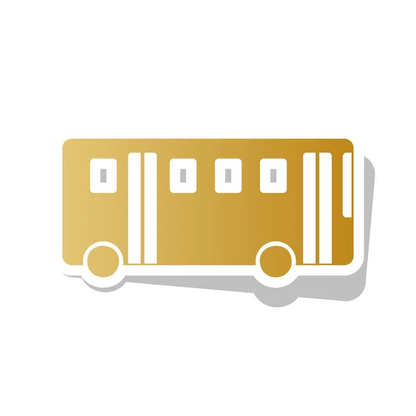 Bus eenvoudig teken. Vector. Gouden kleurovergang pictogram met witte contour — Stockvector