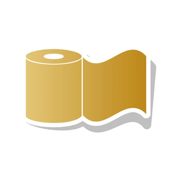 Segno carta igienica. Vettore. Icona pendenza dorata con conto bianco — Vettoriale Stock