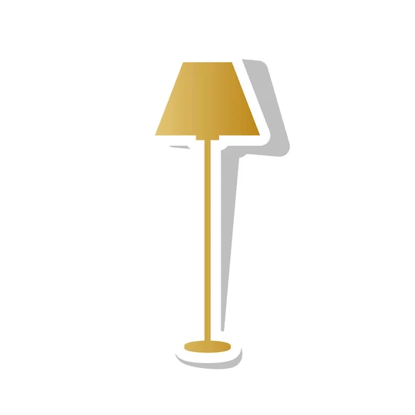 Lámpara simple signo. Vector. Icono de gradiente dorado con contou blanco — Vector de stock