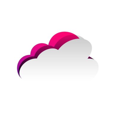 Bulut işareti illüstrasyon. Vektör. Gölge sökülebilir kağıt