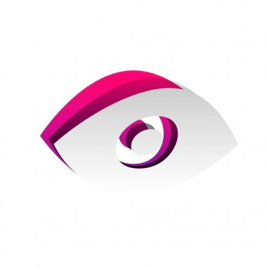 Göz işareti illüstrasyon. Vektör. U, gölge ile ayrılabilir kağıt