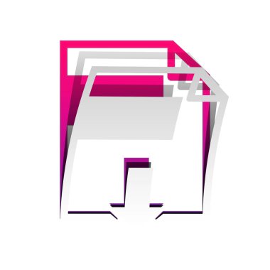 Download işareti dosya. Vektör. Sökülebilir kağıt ile unde, gölge