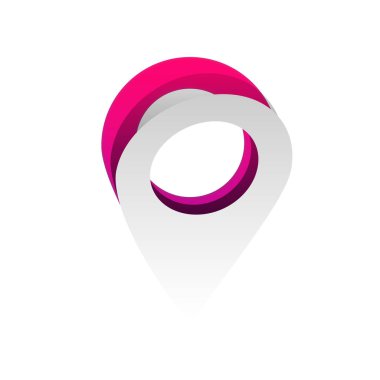 İşaretçi işaret işaretleyin. Vektör. Sökülebilir kağıt altında gölge ile