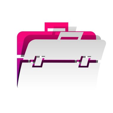 Evrak Çantası'nı işaret illüstrasyon. Vektör. Shado ile ayrılabilir kağıt