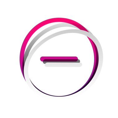 Negatif sembol illüstrasyon. Eksi işareti. Vektör. Sökülebilir pap