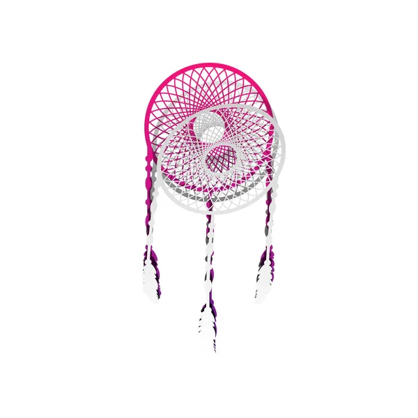 Dream catcher teken. Vector. Afneembare papier met schaduw op unde — Stockvector